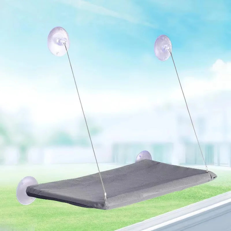 CozyClimb™ Kattenraam Hangmat – Ruimtebesparende Winter Window Perch met Sterke Zuignappen GRAY