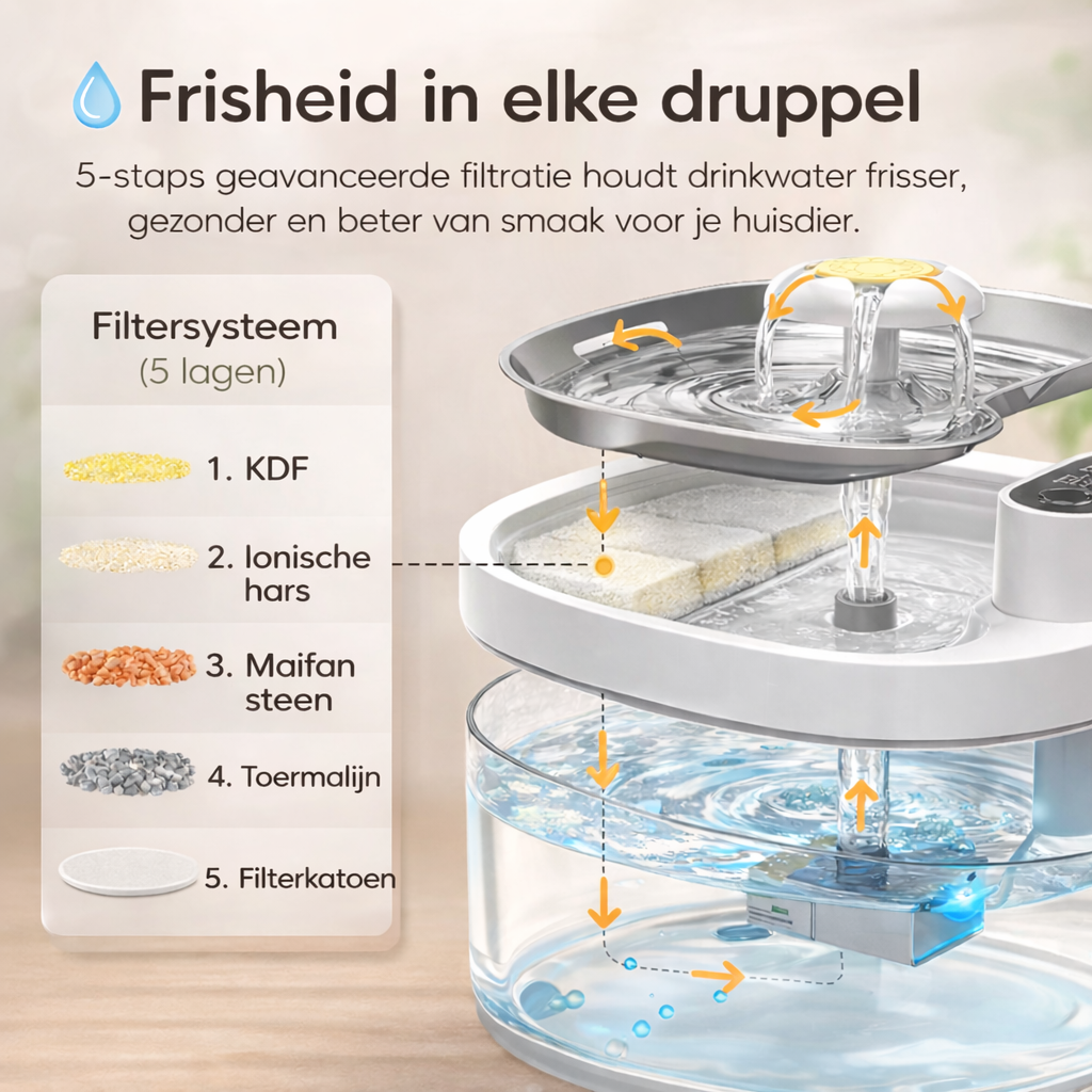 Pootr – AquaSense™ | Geen lege drinkbakken meer, altijd stromend water
