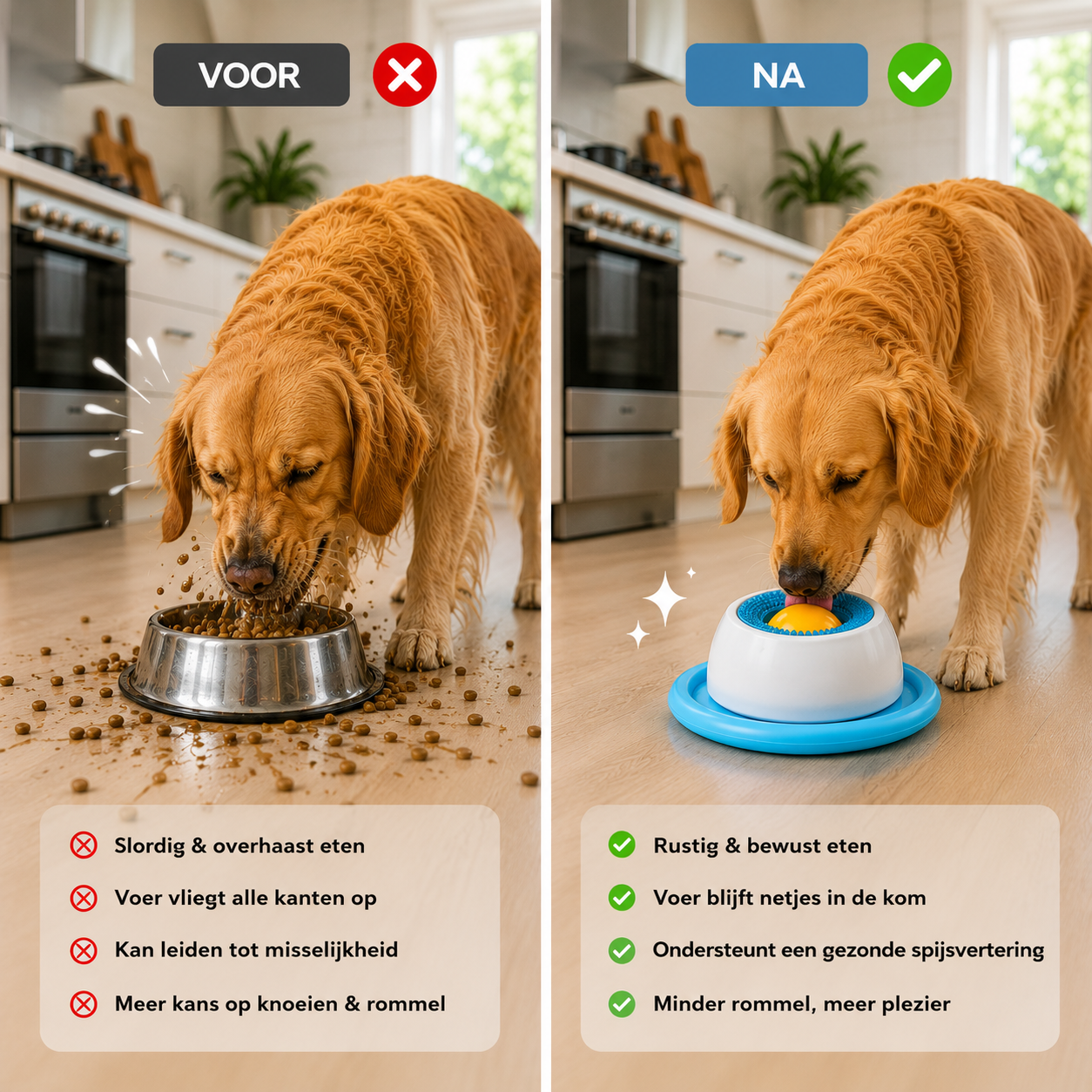Pootr - CalmBowl™ | Anti-Schrok & Anti-Verveling Likbal voor Rustige Huisdieren