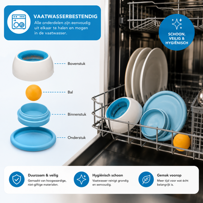 Pootr - CalmBowl™ | Anti-Schrok & Anti-Verveling Likbal voor Rustige Huisdieren