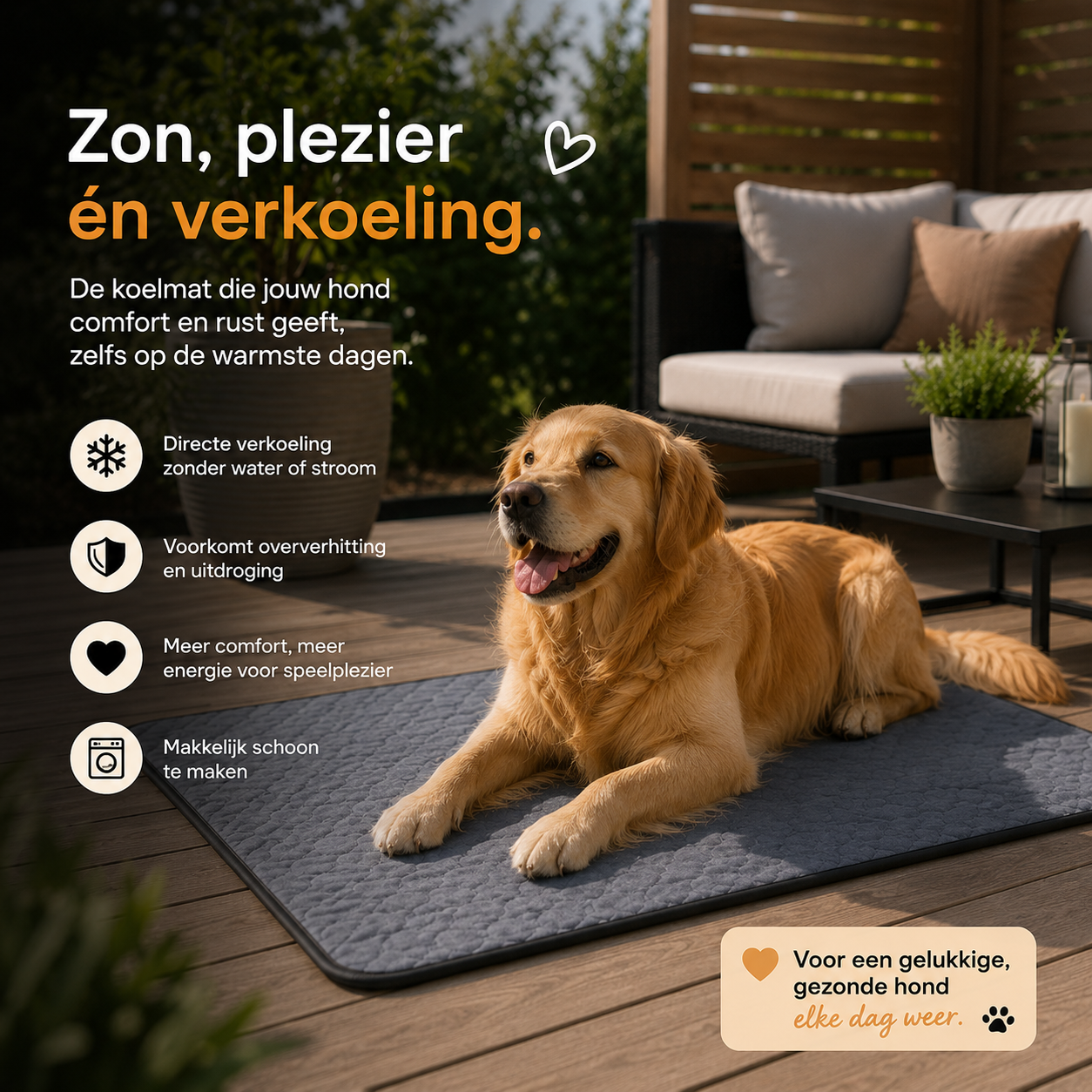 Pootr  CoolPaw™ | Zelfkoelende comfortmat tegen oververhitting bij honden