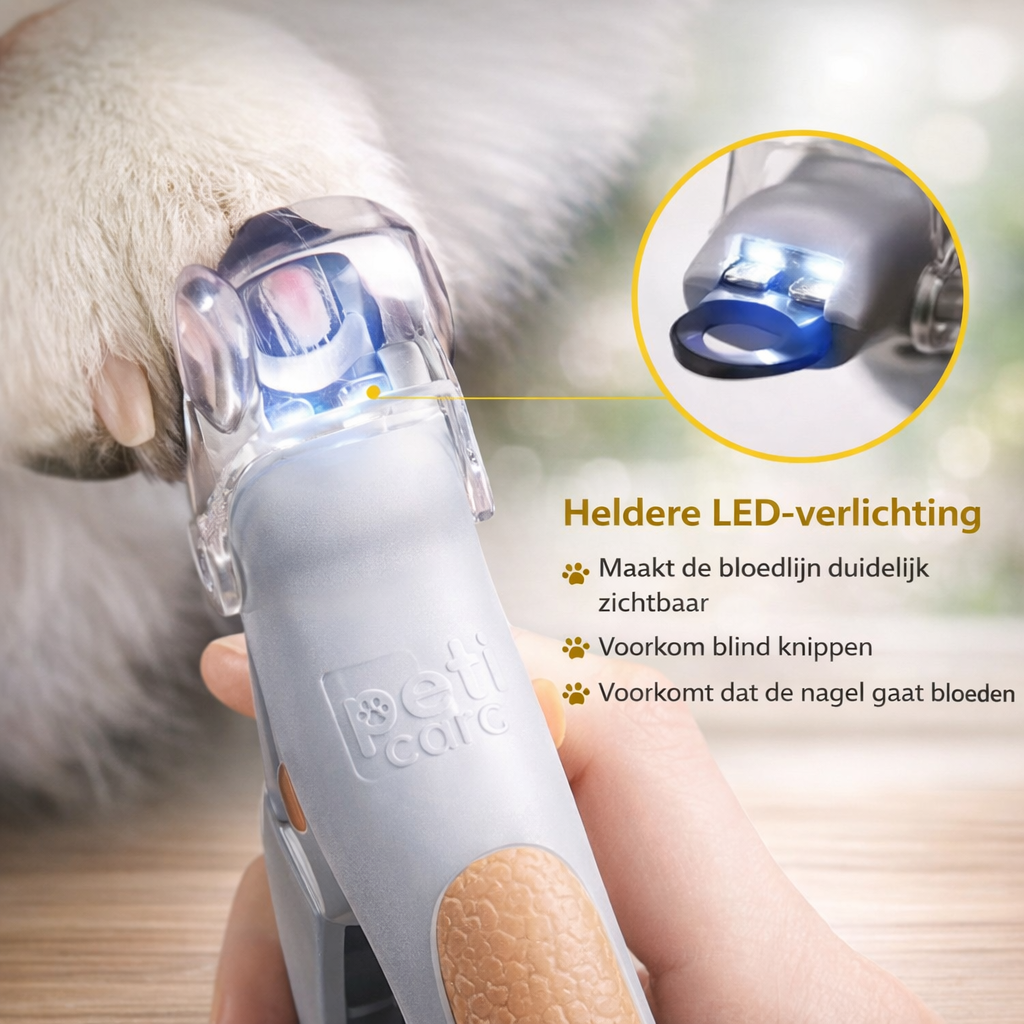 🐾 Nooit Meer Te Ver Knippen – Slimme Nagelknipper met LED Licht. Gray
