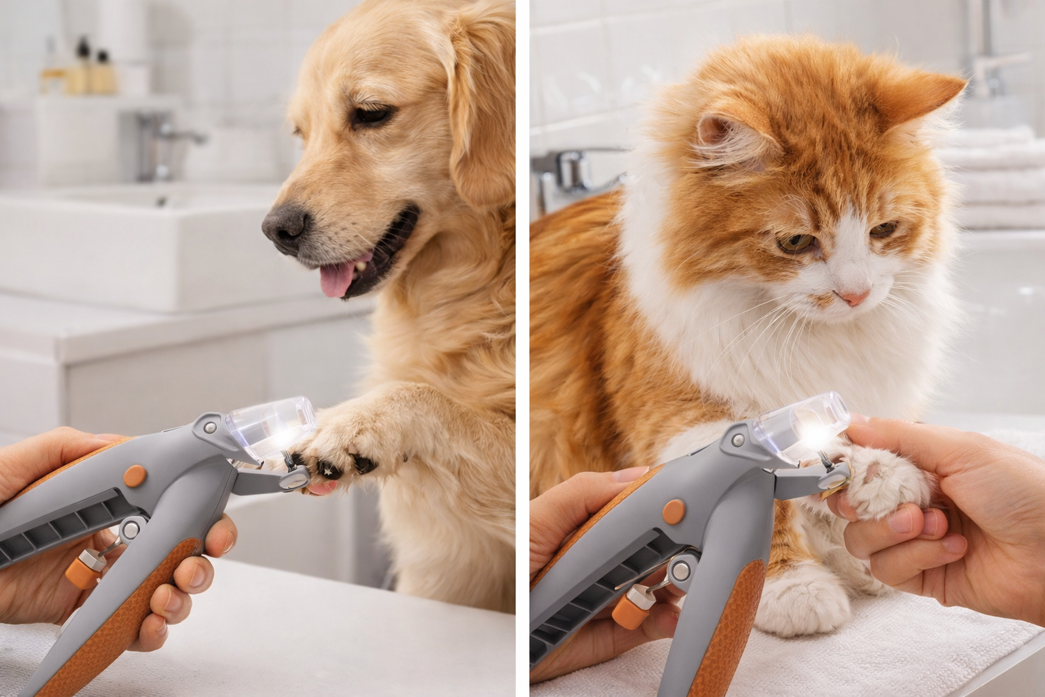 🐾 Nooit Meer Te Ver Knippen – Slimme Nagelknipper met LED Licht. Gray