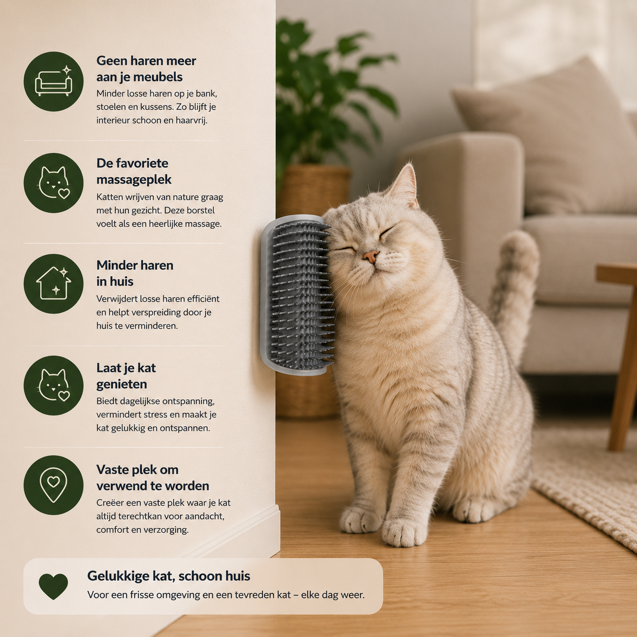 Pootr™ ScratchEase™ – Minder kattenharen in huis|Dagelijkse ontspanning voor je kat