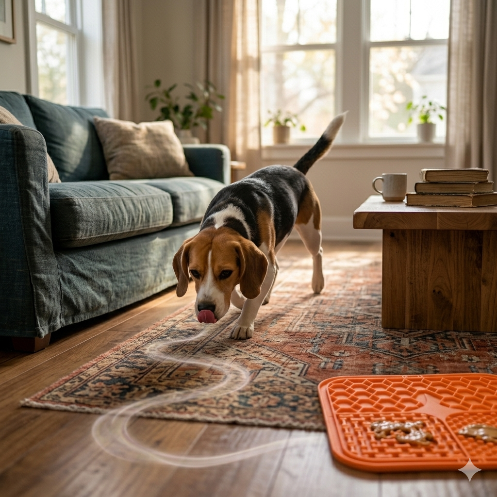 Rustgevende honden Likmat tegen Stress & Verveling.