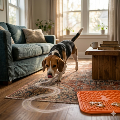 Rustgevende honden Likmat tegen Stress & Verveling.