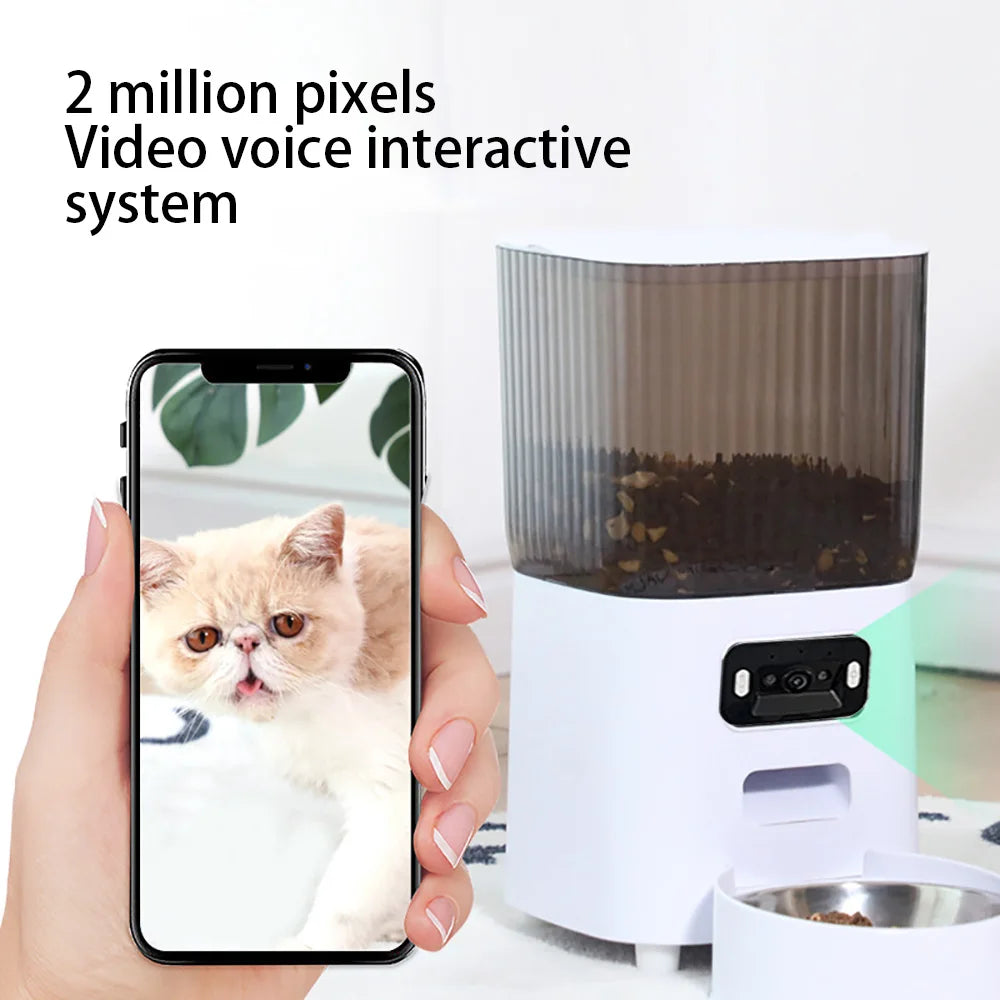 5L Smart automatische hond & kat voeder met Camera – Dubbele Voerbak met stem opname.
