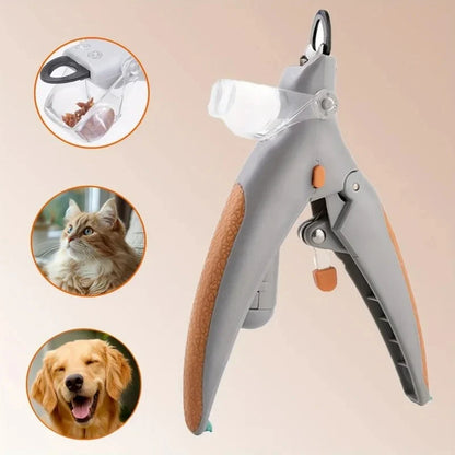 LED Nail Clippers for Pets Cats and Dogs with Polishing and Cleaning Supplies Gray